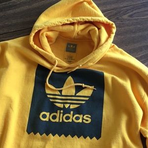Yellow Adidas logo hoodie